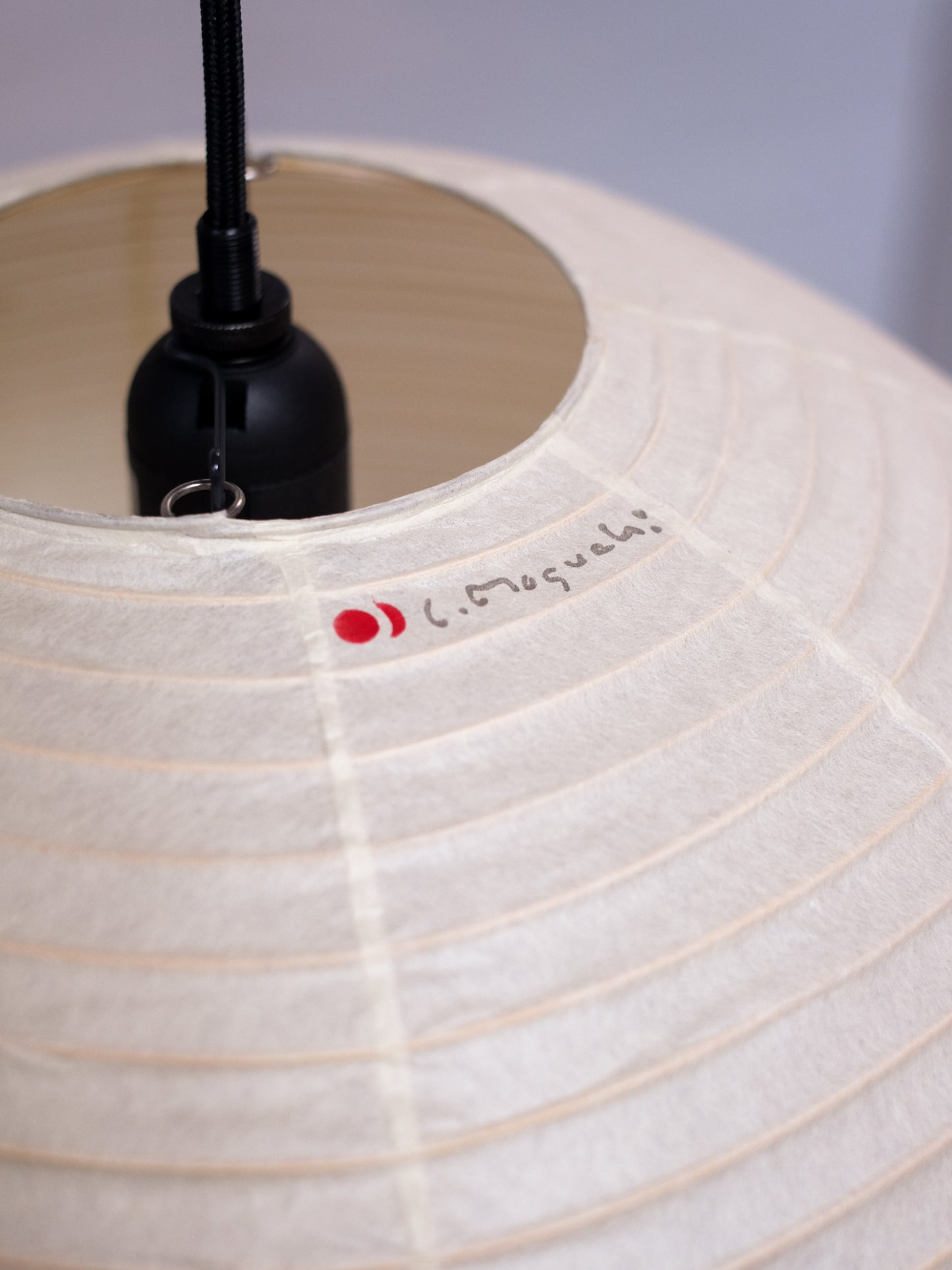 Akari 30A shade for light fixture, beige fabric lampshade, designed for Akari lighting brand, showcasing soft, diffused light.