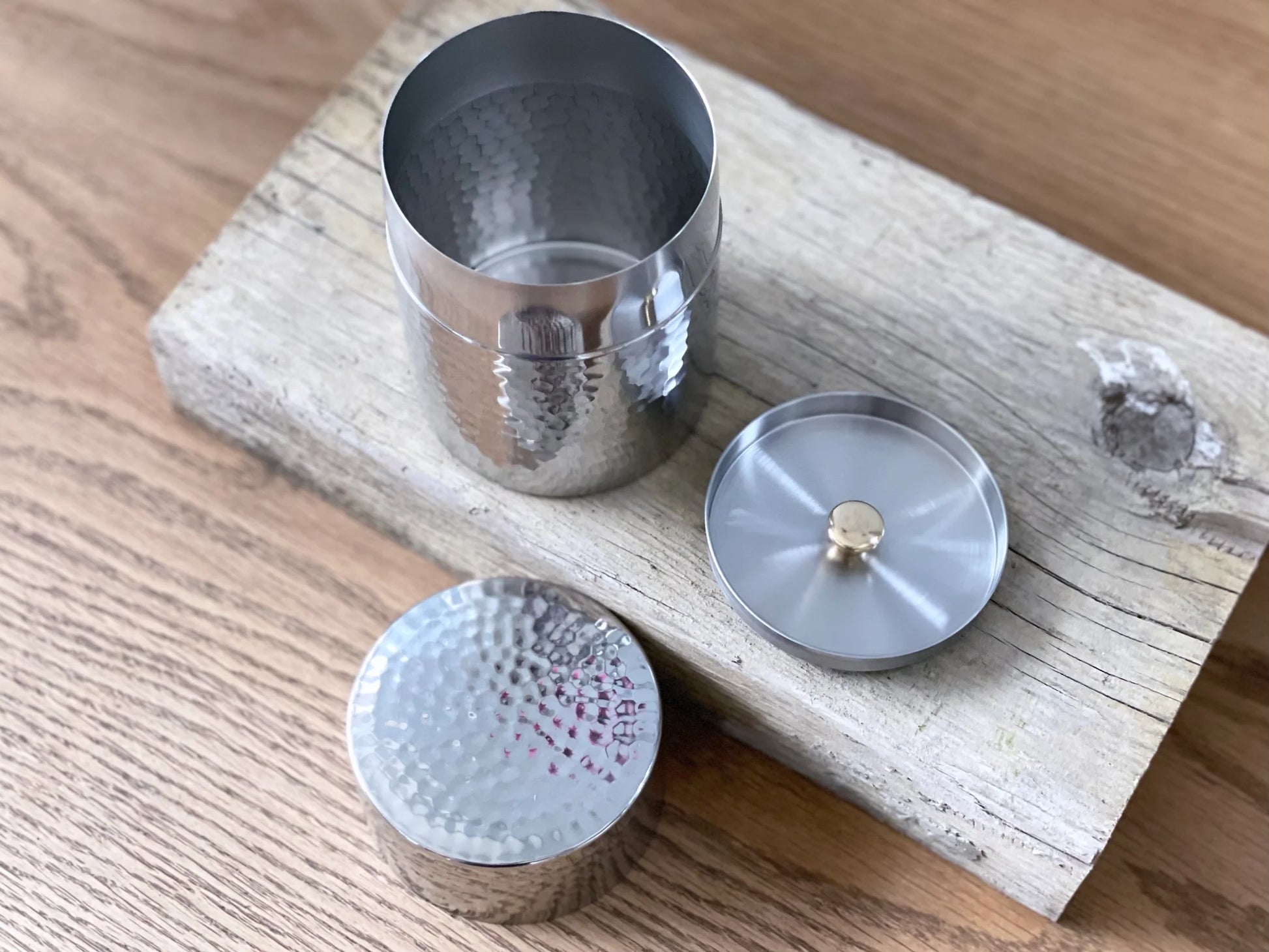 工房アイザワ 茶筒 槌目 / SS Tea canister - CIBI TOKYO STORE