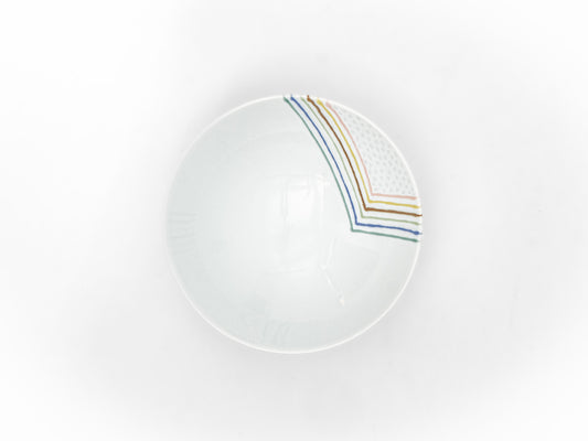 White Mountain ceramic shallow tea bowl A-19 with a smooth, glazed surface, traditional Japanese tea bowl for ceremonial use.