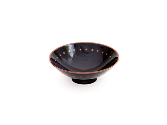 White Hakusan ceramic shallow tea bowl E-5 with smooth glaze and rounded shape, perfect for traditional tea serving.