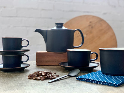 白山陶器 ONEST コーヒーカップ&ソーサー 紺マット / Onest Navy Coffee Cup and Saucer - CIBI TOKYO STORE