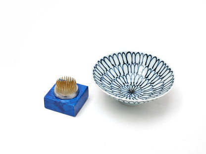 CIBI Ikebana set with shallow P4 tea bowl and floral knife, traditional Japanese flower arranging tools.