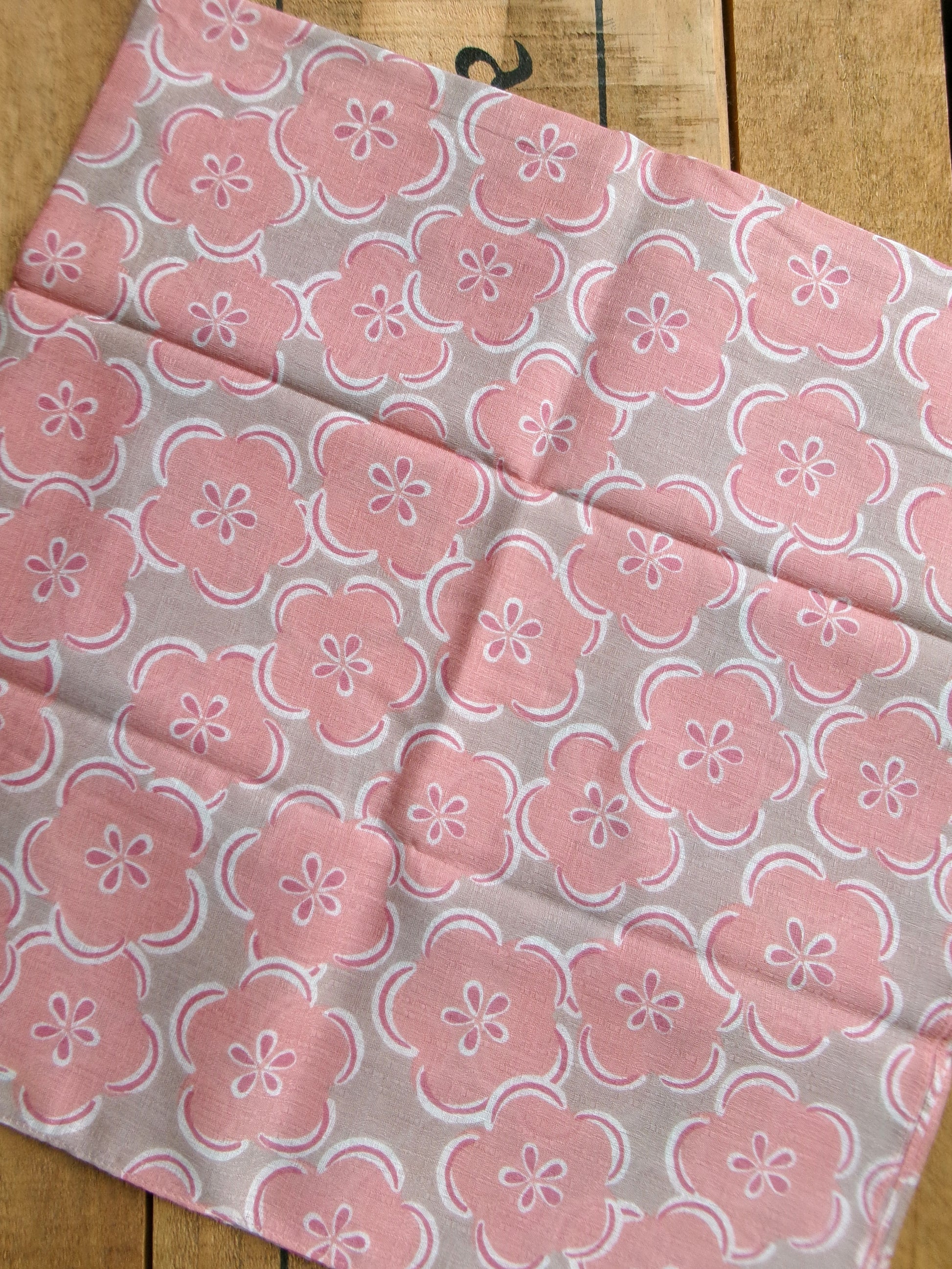 Fuwari cotton furoshiki with plum blossom pattern by Kamawanu, medium size, traditional Japanese wrapping cloth featuring floral design.