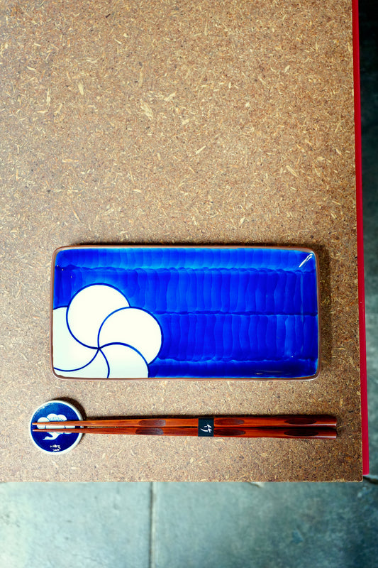 白山陶器 ねじり梅 付出し皿 / Plum Plate Rectangle