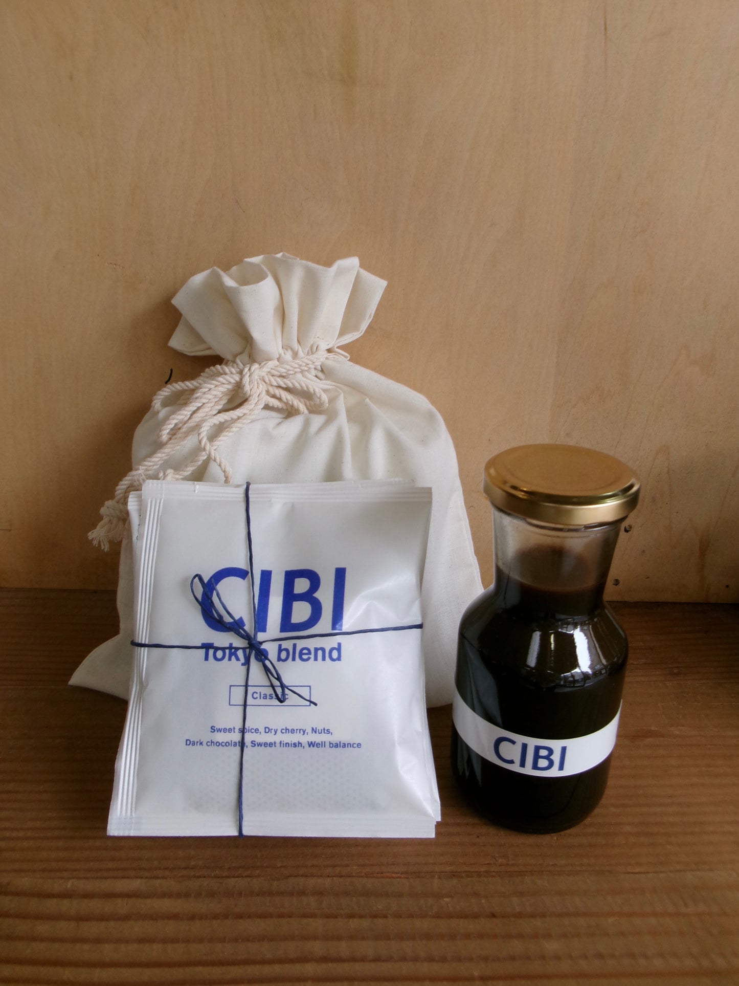 コーヒータイム (ドリップバッグ3枚, コーヒーシロップ, CIBI original cotton mini bag)